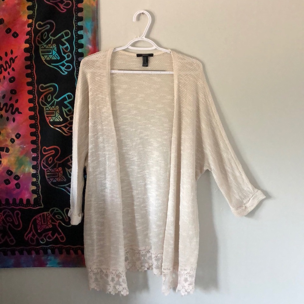 Cream Forever 21 Cardigan